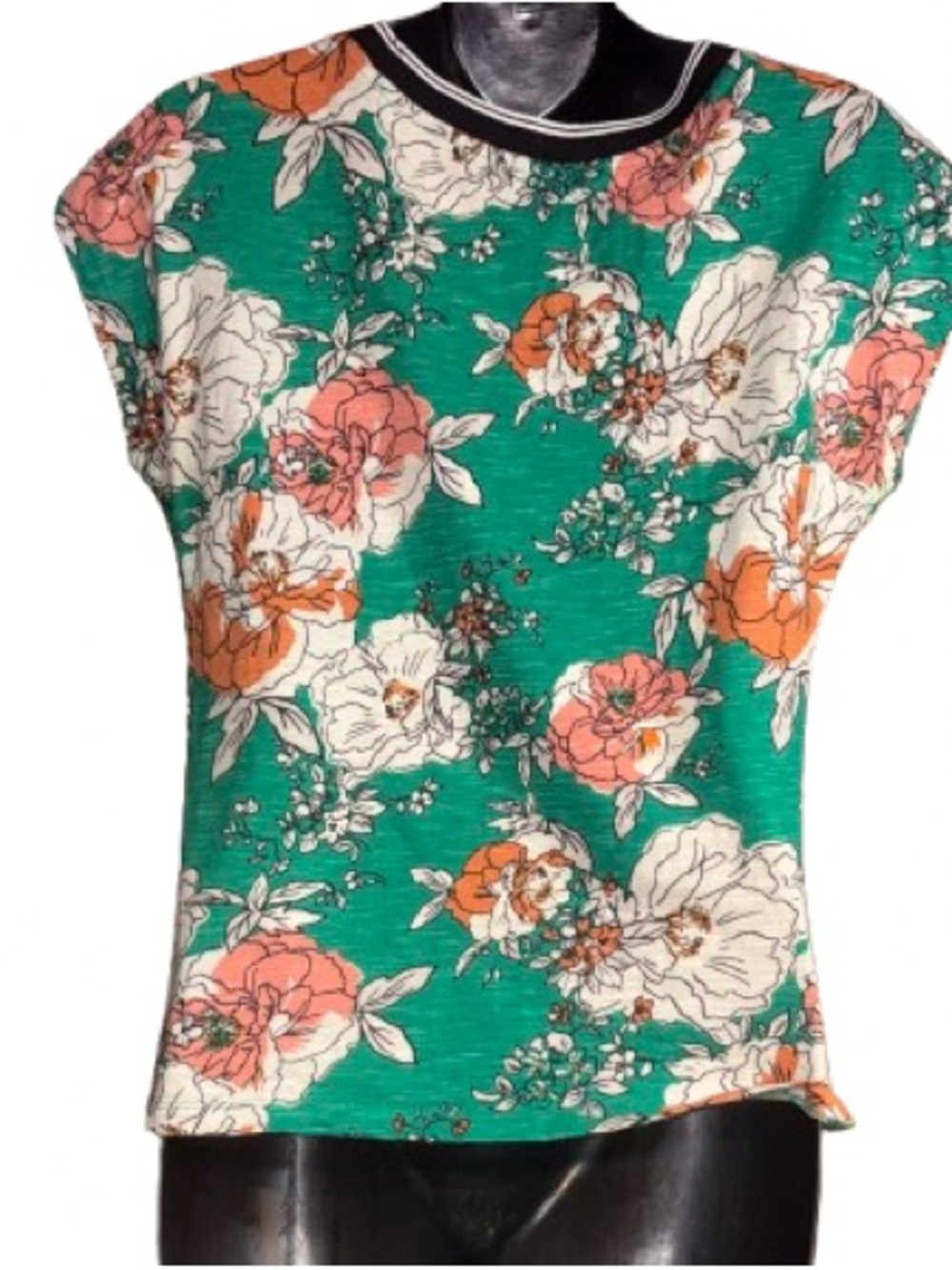 Anthropologie Yardley Green Floral Top small - Picture 3 of 10